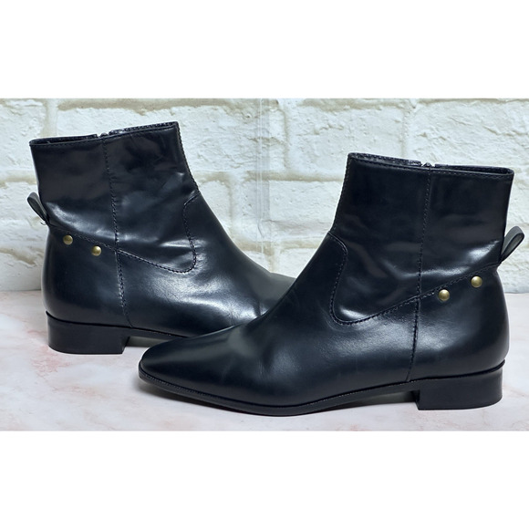 Talbots Women's Ankle Short Black Boots Size 6 1/2 Leather Uppers - Picture 8 of 16
